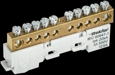 Фотография товара 'Tekfor TF-NN20-10-DL-K03 Шина L "фаза" неизолированная на универсальном держателе'