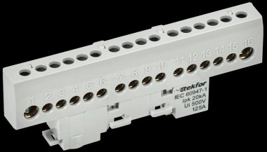 Фотография товара 'Tekfor TF-NN20-16-KL-K03 Шина L "фаза" изолированная на универсальном держателе'