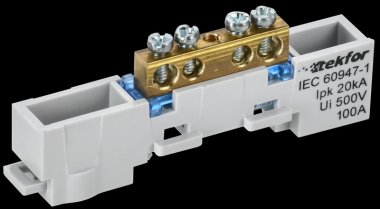 Фотография товара 'Tekfor TF-NN10-04-DL-K07 Шина N "ноль" неизолированная на универсальном держателе 6х9-4-С'