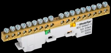 Фотография товара 'Tekfor TF-NN10-18-DL-K05 Шина PE "земля" неизолированная на универсальном держателе 6х9-18-Ж'