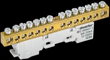 Фотография товара 'Tekfor TF-NN20-14-DL-K03 Шина L "фаза" неизолированная на универсальном держателе'