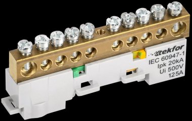 Фотография товара 'Tekfor TF-NN20-10-DL-K05 Шина PE "земля" неизолированная на универсальном держателе'