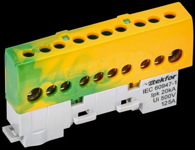 Фотография товара 'Tekfor TF-NN20-10-KL-K52 Шина PE "земля" изолированная на универсальном держателе'