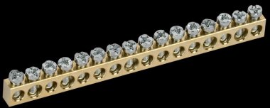 Фотография товара 'Tekfor TF-KP00D-SN-16 Шина нулевая сечение 6х9 16 отверстий'