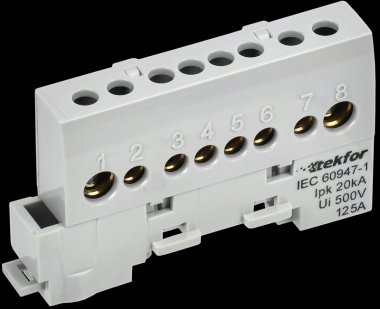 Фотография товара 'Tekfor TF-NN20-08-KL-K03 Шина L "фаза" изолированная на универсальном держателе'