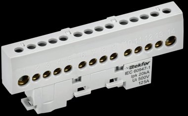 Фотография товара 'Tekfor TF-NN20-14-KL-K03 Шина L "фаза" изолированная на универсальном держателе'