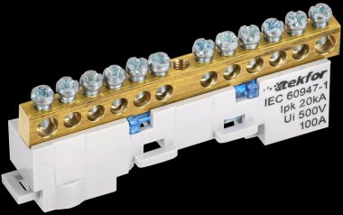 Фотография товара 'Tekfor TF-NN10-12-DL-K07 Шина N "ноль" неизолированная на универсальном держателе 6х9-12-С'