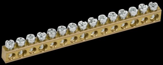 Фотография товара 'Tekfor TF-KP00D-SN-15 Шина нулевая сечение 6х9 15 отверстий'