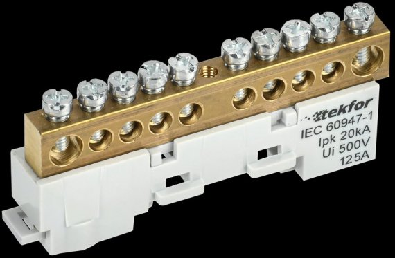 Фотография товара 'Tekfor TF-NN20-10-DL-K03 Шина L "фаза" неизолированная на универсальном держателе'