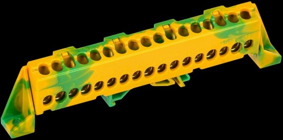 Фотография товара 'Tekfor TF-NN10-17-DP-K52 Шина PE "земля" в комбинированном DIN-изоляторе "Стойка" 6х9-17-ЖЗ'