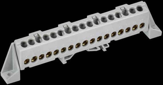 Фотография товара 'Tekfor TF-NN10-17-DP-K03 Шина L "фаза" в комбинированном DIN-изоляторе "Стойка" 6х9-17-Ср'