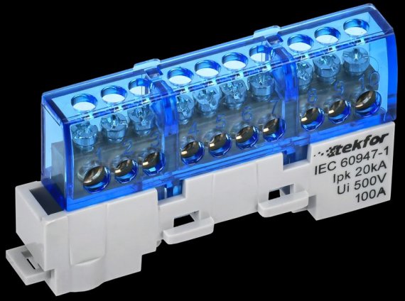 Фотография товара 'Tekfor TF-NN10-10-KL-K07 Шина N "ноль" изолированная на универсальном держателе 6х9-10-С'