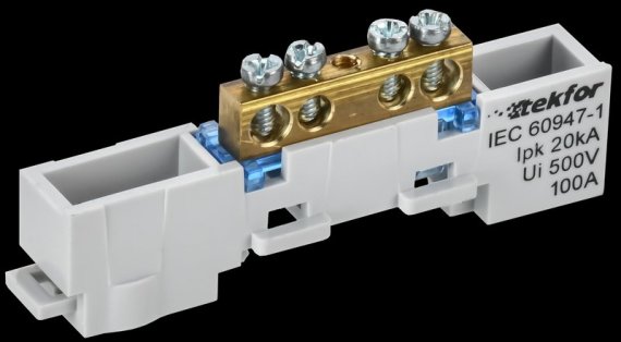 Фотография товара 'Tekfor TF-NN10-04-DL-K07 Шина N "ноль" неизолированная на универсальном держателе 6х9-4-С'