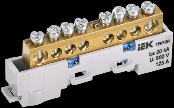 Фотография товара 'Tekfor TF-NN20-08-DL-K07 Шина N "ноль" неизолированная на универсальном держателе'