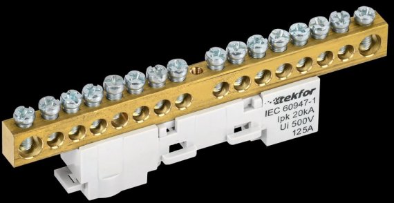 Фотография товара 'Tekfor TF-NN20-16-DL-K03 Шина L "фаза" неизолированная на универсальном держателе'