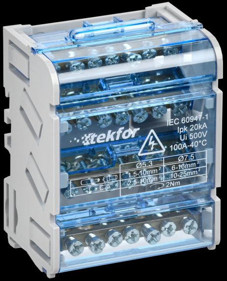 Фотография товара 'Tekfor TF-DN10-4-07-100 Шины на DIN-рейку (кросс-модуль) ШНК 4х7 3L+PEN'