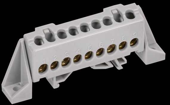 Фотография товара 'Tekfor TF-NN10-09-DP-K03 Шина L "фаза" в комбинированном DIN-изоляторе "Стойка" 6х9-9-Ср'