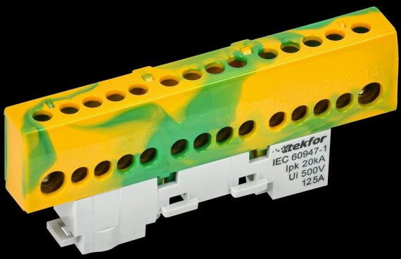 Фотография товара 'Tekfor TF-NN20-14-KL-K52 Шина PE "земля" изолированная на универсальном держателе'