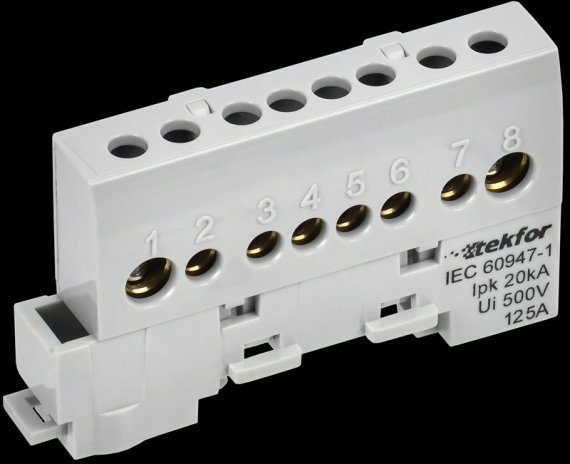 Фотография товара 'Tekfor TF-NN20-08-KL-K03 Шина L "фаза" изолированная на универсальном держателе'