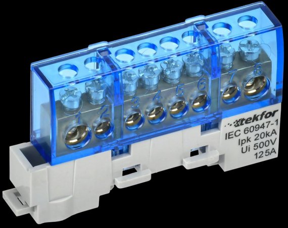 Фотография товара 'Tekfor TF-NN20-08-KL-K07 Шина N "ноль" изолированная на универсальном держателе'