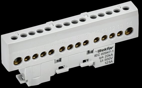 Фотография товара 'Tekfor TF-NN20-14-KL-K03 Шина L "фаза" изолированная на универсальном держателе'