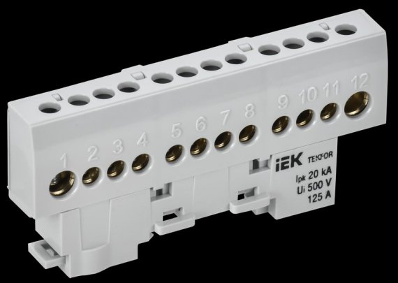 Фотография товара 'Tekfor TF-NN20-12-KL-K03 Шина L "фаза" изолированная на универсальном держателе'