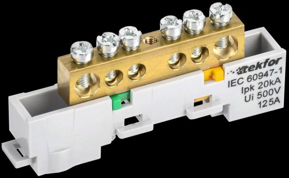 Фотография товара 'Tekfor TF-NN20-06-DL-K05 Шина PE "земля" неизолированная на универсальном держателе'