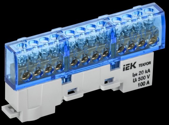 Фотография товара 'Tekfor TF-NN10-12-KL-K07 Шина N "ноль" изолированная на универсальном держателе 6х9-12-С'