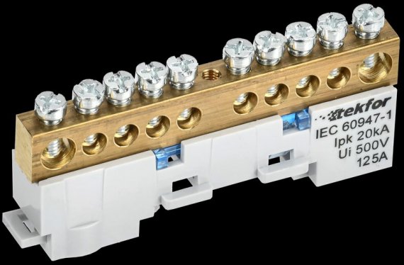 Фотография товара 'Tekfor TF-NN20-10-DL-K07 Шина N "ноль" неизолированная на универсальном держателе'